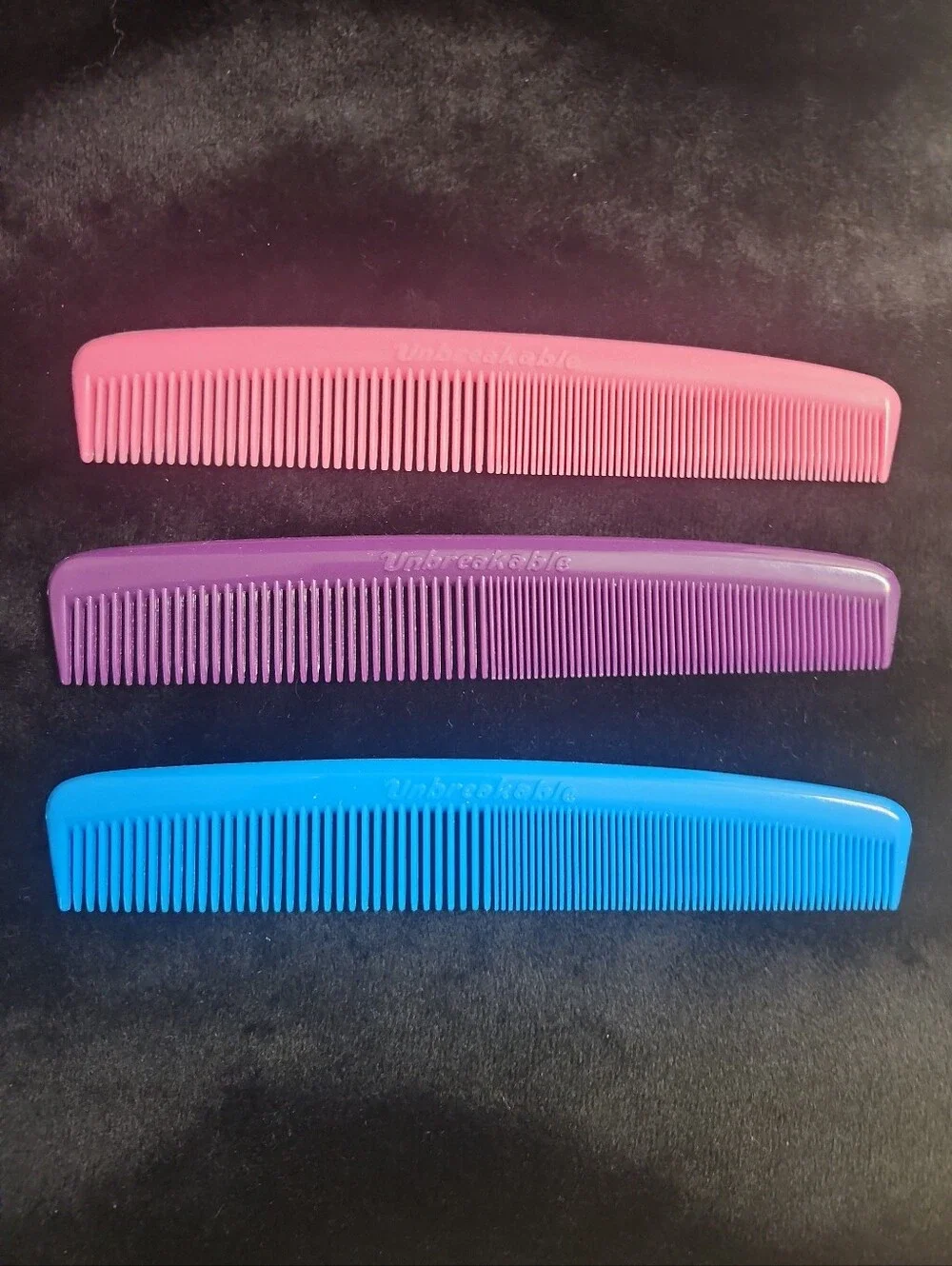 Lot Of 3 Vintage 80's Unbreakable Pocket Combs USA NEW